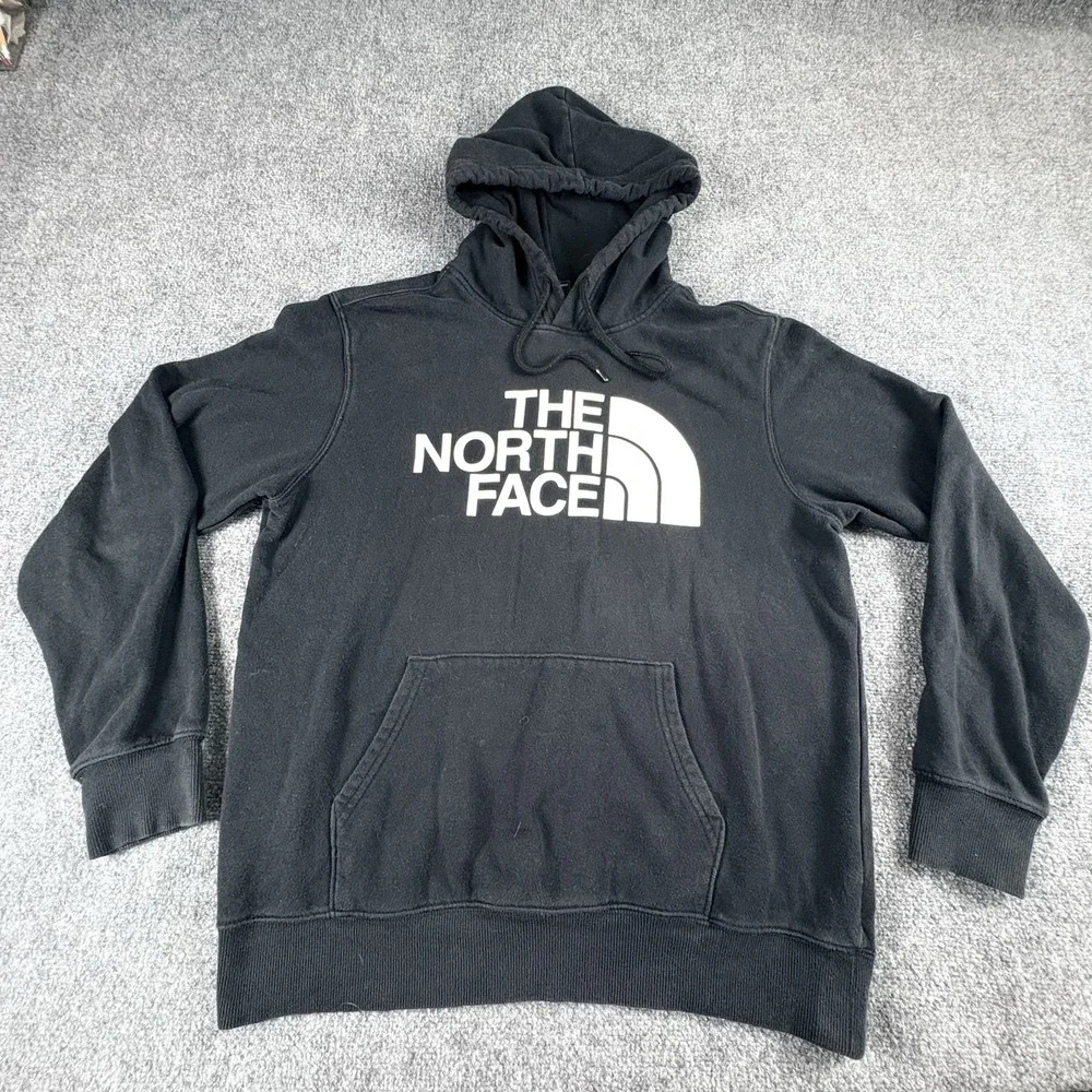 The North Face Hoodie Men M Black Logo Pullover Grunge Streetwear Gorpcore Hike